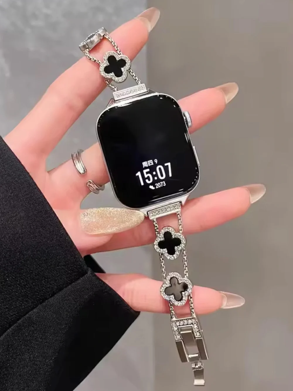 New Apple Elegant Starlight Black Smartwatch Bracelet  Band 38mm40mm41mm